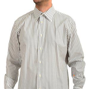 Versace Collection Men's Multi-Color Striped Long Sleeve Dress Shirt US 17 IT 43